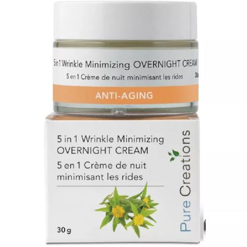 Pure Creations Anti-Aging, 5-In-1 Wrinkle Minimizing Overnight Cream, 30g