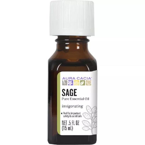 Aura Cacia Pure Essential Oil, Sage, Thought-Provoking, 15ml