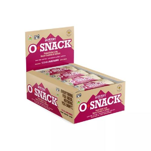 Hornby Organic OSnack Energy Bar, Peanut Butter & Jam, Organic, Pack of 12