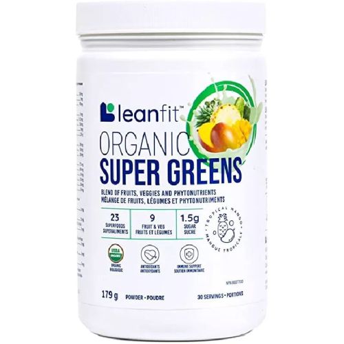 LeanFit Organic Supergreens, Trop Mango, 178g