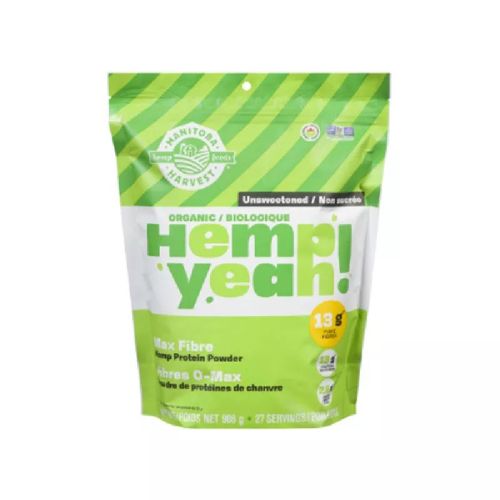 Manitoba Harvest Hemp Yeah, Plant Protein Powder, Max Fibre, Unsweetened, Organic (tub), 908g