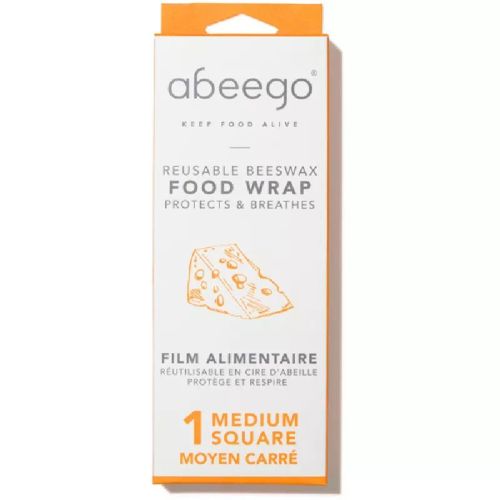 Abeego Beeswax Food Wrap, 1 Medium Square (Reusable),Case of 4(4/1ea)