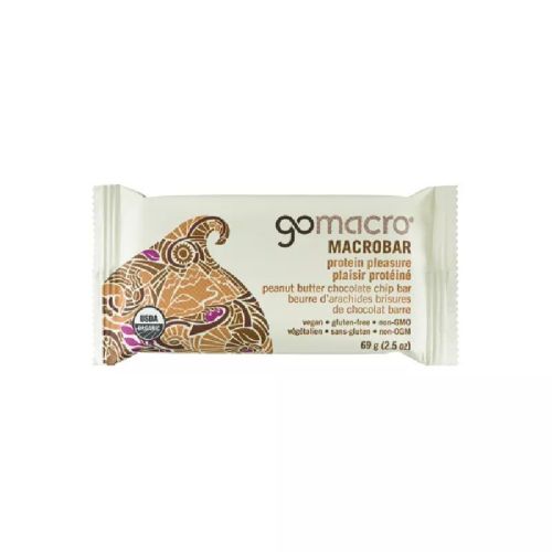 GoMacro Protein Pleasure, Peanut Butter Chocolate Chip, Organic(gluten-free/NGM/vegan),Case of 12(12/69g)