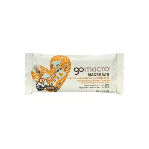 GoMacro Everlasting Joy, Coconut, Almond Butter & Chocolate Chips, Organic(gluten-free/NGM/vegan),Case of 12(12/69g)