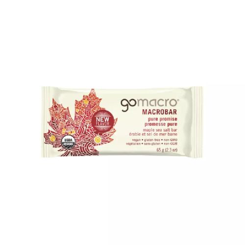 GoMacro Pure Promise, Maple Sea Salt, Organic(gluten-free/NGM/vegan),Case of 12(12/69g)