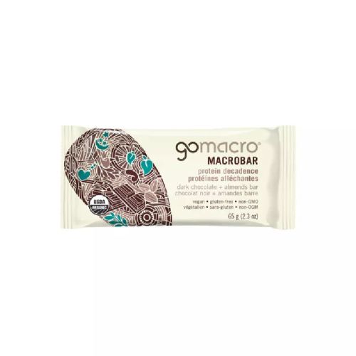 GoMacro Protein Decadence, Dark Chocolate & Almonds, Organic(gluten-free/NGM/vegan),Case of 12(12/69g)