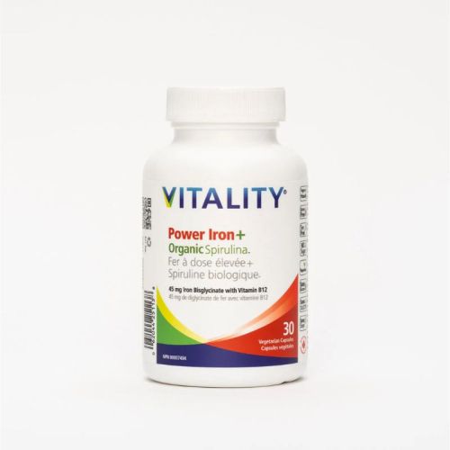 Vitality Power Iron + Organic Spirulina, 30 Capsules