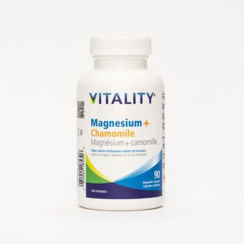Vitality Magnesium + Chamomile Relieves Restlessness & Nervousness, 90 Capsules