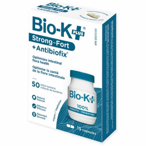 Bio-K Capsules, Probiotic, Strong (50 Billion) (gluten-free/NGM), 15 Capsules