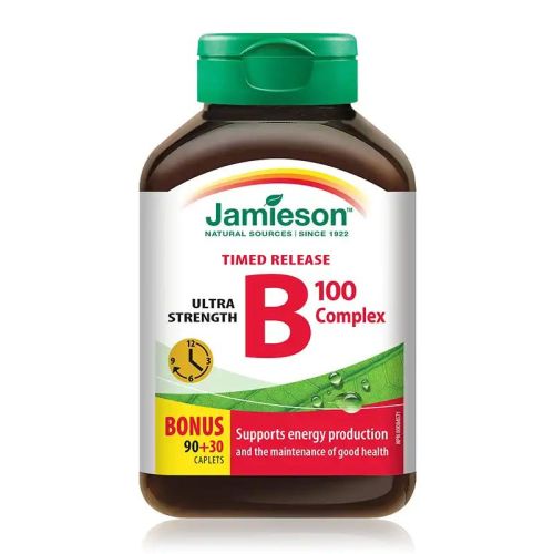 Jamieson B-Complex 100mg Timed Release Ultra Strength 90+30 Caplets