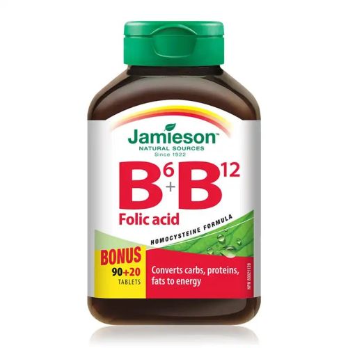Jamieson B6 + B12 & Folic Acid 90+20 Tablets