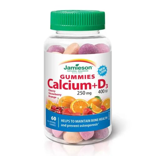 Jamieson Calcium 250mg + D3 400 IU 60 Gummies