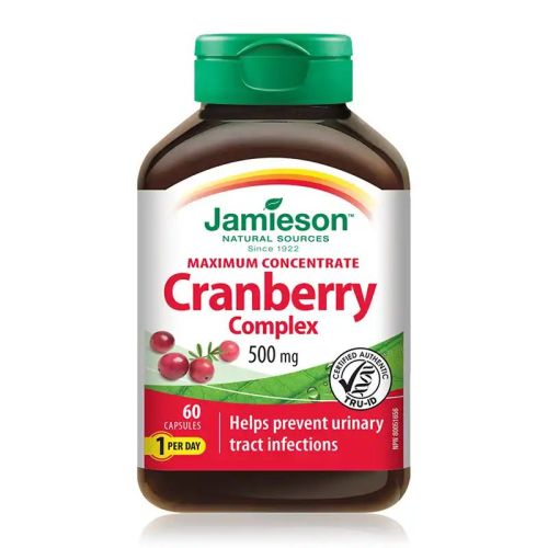 Jamieson Cranberry Complex 500mg Maximum Concentrate 60 Capsules