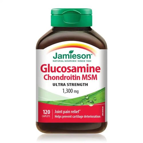 Jamieson Glucosamine Chondroitin MSM 1300mg Ultra Strength 120 Caplets