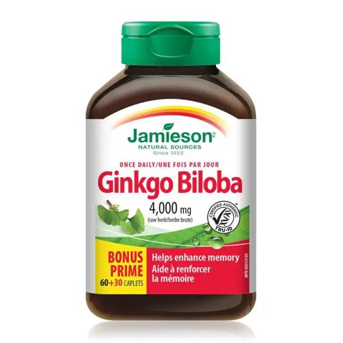Jamieson Ginkgo Biloba 4000mg 60+30 Caplets