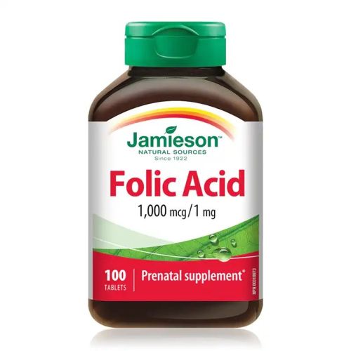 Jamieson Folic Acid 1000mcg 1mg 100 Tablets