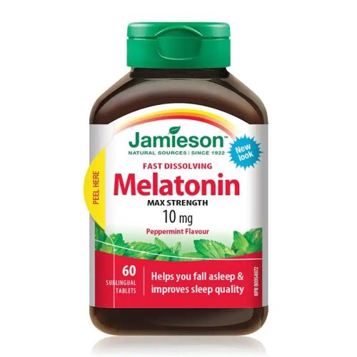 Jamieson Melatonin 10mg Max Strength Fast Dissolving Peppermint 60 Tablets