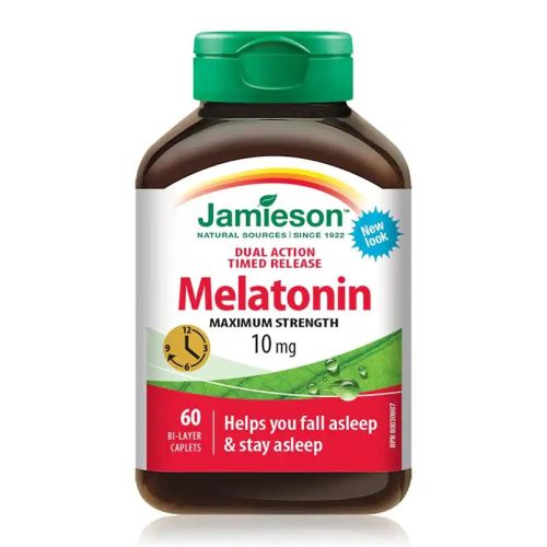 Jamieson Melatonin 10mg Maximum Strength Dual Action Timed Release 60 Caplets