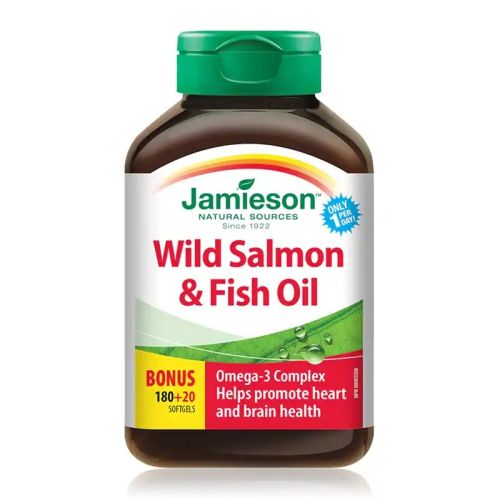 Jamieson Omega-3 Complex Wild Salmon and Fish Oils 180+20 Softgels