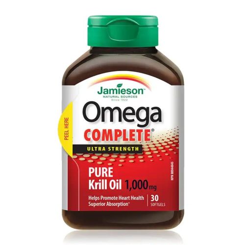 Jamieson Omega Complete Pure Krill Oil 1000mg Ultra Strength 30 Softgels