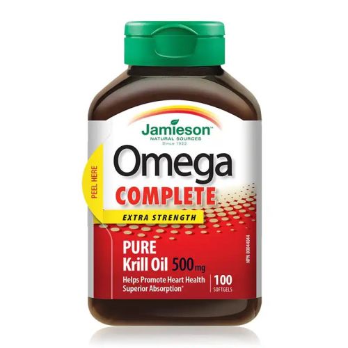 Jamieson Omega Complete Pure Krill Oil 500mg Extra Strength 100 Softgels