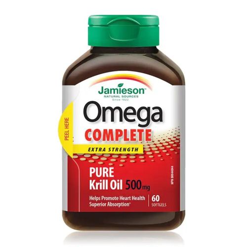 Jamieson Omega Complete Pure Krill Oil 500mg Extra Strength 60 Softgels