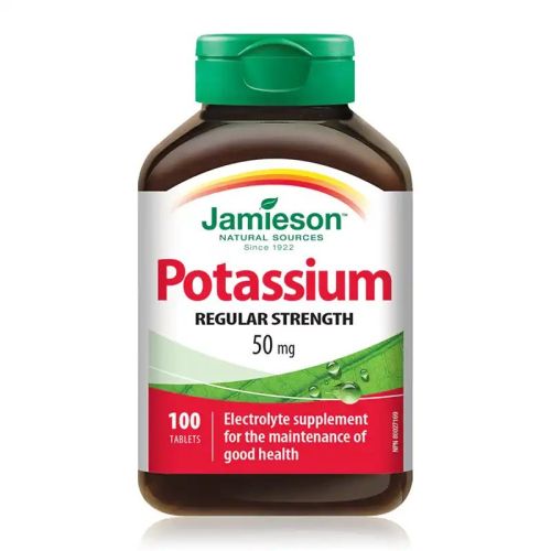 Jamieson Potassium 50mg Regular Strength 100 Tablets