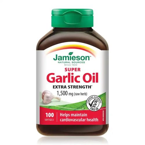 Jamieson Super Garlic Oil 1500mg Extra Strength 100 Softgels