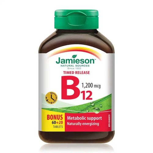 Jamieson Vitamin B12 1200mcg Timed Release 60+20 Tablets