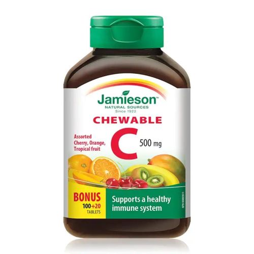 Jamieson Vitamin C 500mg Assorted 100+20 Chewable Tablets