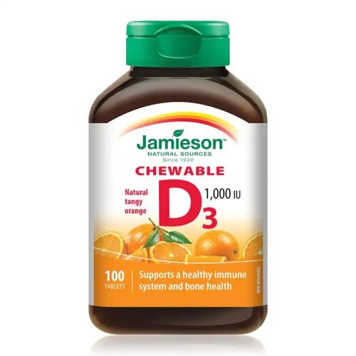 Jamieson Vitamin D3 1000IU Tangy Orange 100 Tablets