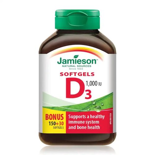 Jamieson Vitamin D3 1000IU 150+30 Softgels