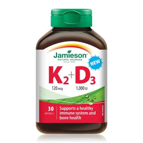 Jamieson Vitamin K2 120mcg + D3 1000IU 30 Softgels