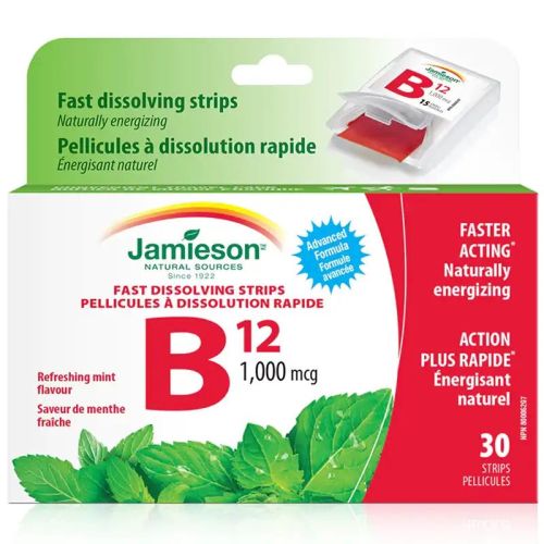Jamieson Vitamin B12 1000mcg Fast Dissolving 30 Strips