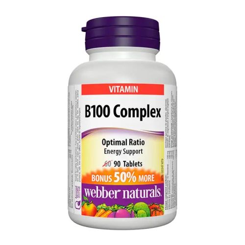Webber Naturals B100 Complex, 60+30 Tablets