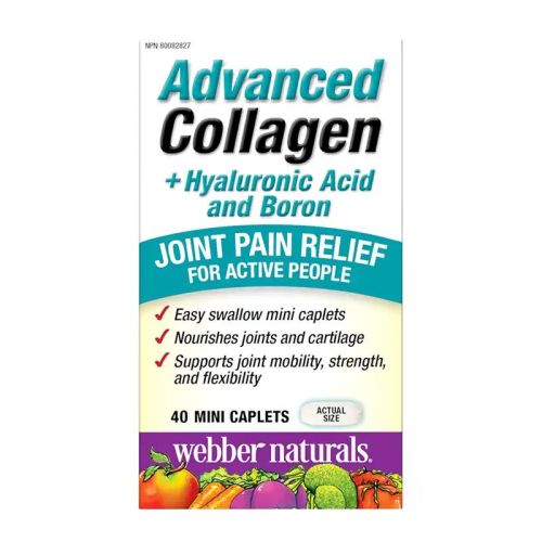 Webber Naturals Advanced Collagen + Hyaluronic Acid And Boron, 40 Caplets