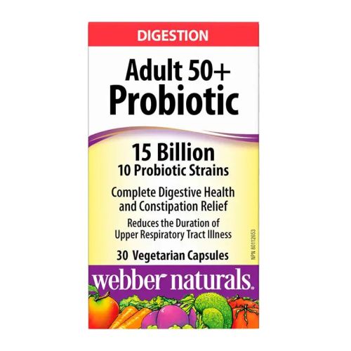 Webber Naturals Adult 50+ Probiotic 15 Billion, 30 Veggie Caps