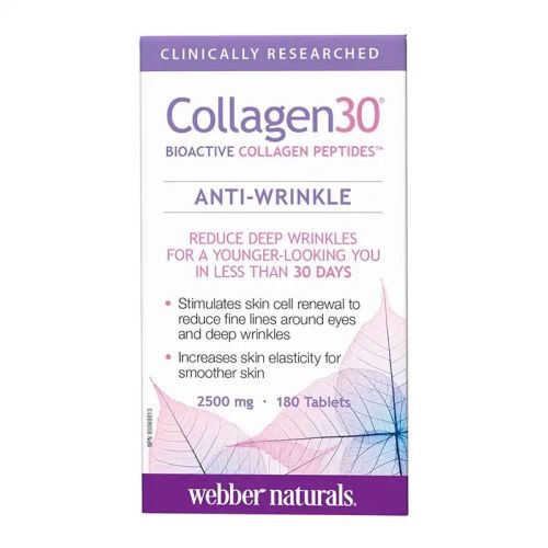Webber Naturals Collagen30 Bioactive Collagen Peptides 2500mg, 180 Tablets