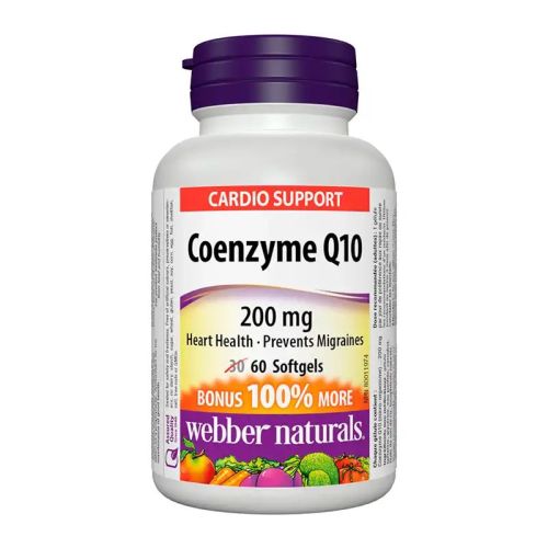 Webber Naturals Coenzyme Q10 200mg, 30+30 Softgel