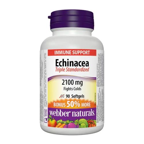 Webber Naturals Echinacea Triple Standardized 2100mg, 60+30 Softgels