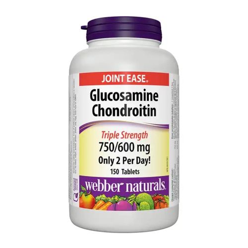 Webber Naturals Glucosamine Chondroitin Triple Strength 750mg 600mg, 150 Tablets