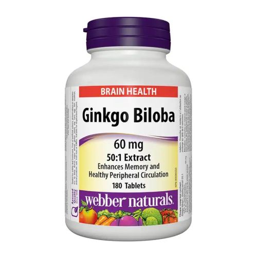 Webber Naturals Ginkgo Biloba 60mg, 180 Tablets