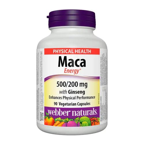 Webber Naturals Maca Energy With Ginseng 500mg 200mg, 90 Veggie Caps