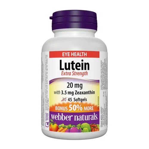 Webber Naturals Lutein With Zeaxanthin Extra Strength 20mg, 30+15 Softgels