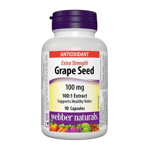 Webber Naturals Grape Seed Extract Extra Strength 100mg, 90 Capsules