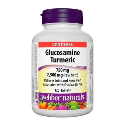 Webber Naturals Glucosamine Turmeric 750mg 2500mg, 120 Tablets