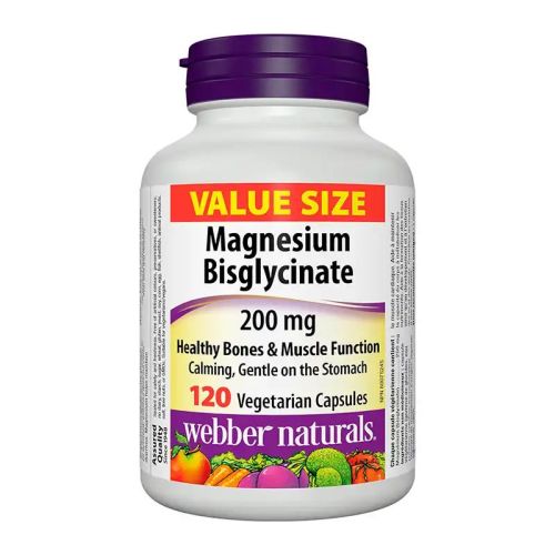 Webber Naturals Magnesium Bisglycinate 200mg, 120 Veggie Caps