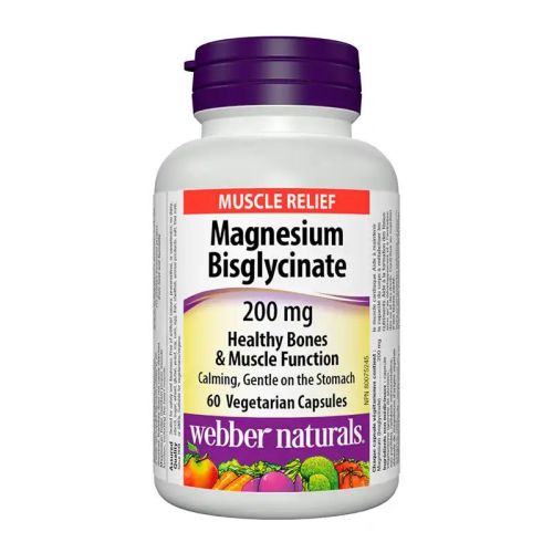 Webber Naturals Magnesium Bisglycinate 200mg, 60 Veggie Caps