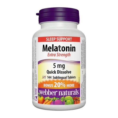 Webber Naturals Melatonin Extra Strength 5mg, 120+24 Tablets