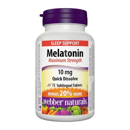 Webber Naturals Melatonin 10mg ,60+12 Tablets